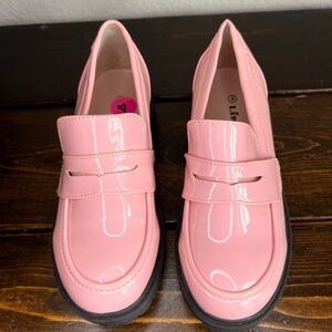 Girls patent leather loafers